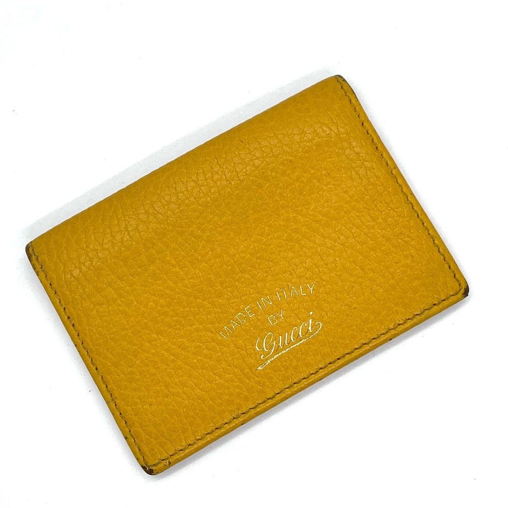 Gucci Swing Yellow Leather Card Holder ID Window Italy 354500